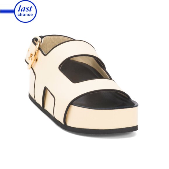 NEOUS Banana Made In Italy Leather Cher Flatform Sandals - Picture 1 of 2